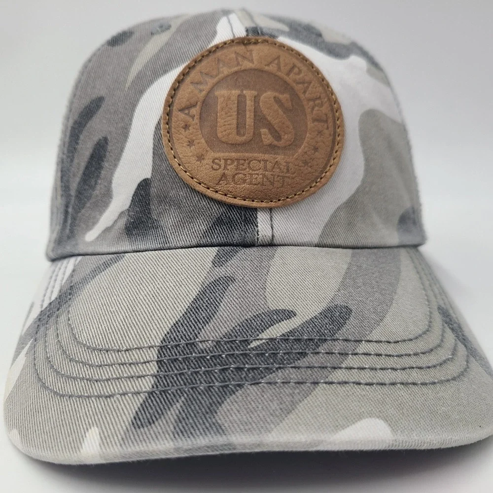 Vintage A Man Part Movie Promo Hat Adjustable Camo 2003 Thriller Action Gray Men